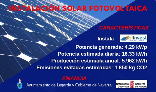 El Ayuntamiento de Legarda instala un sistema de bomba de calor y módulos solares fotovoltaicos en edificios municipales